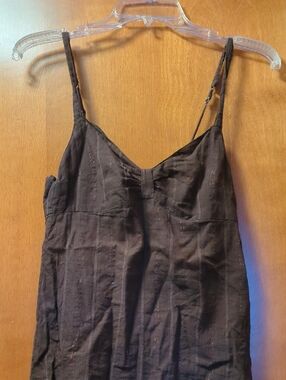 Women's Brown Spaghetti-Strap Babydoll Tank